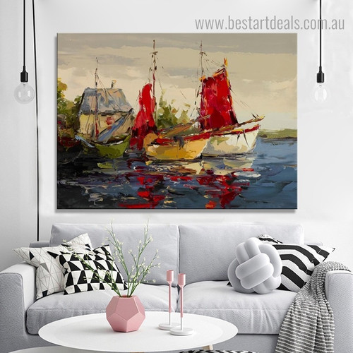 Sea View Abstract Modern Seascape Framed Painting Pic Canvas Print for Room Wall Onlay