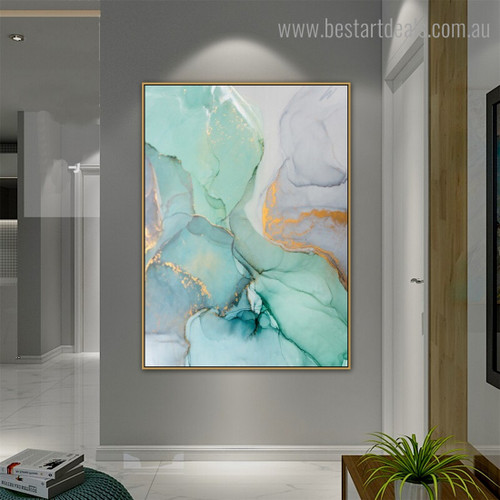 Marble Texture Abstract Modern Framed Painting Picture Canvas Print for Room Wall Adornment