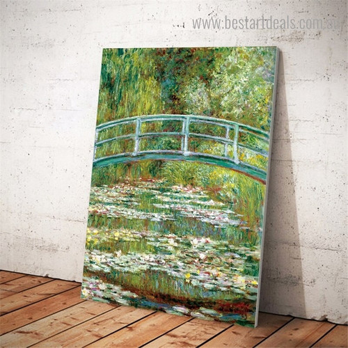 Water Lily Pond Oscar Claude Monet Impressionist Artwork Portrait Canvas Print for Room Wall Decor