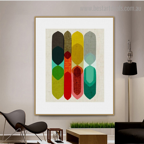 Colorful Figures Abstract Nordic Framed Painting Photo Canvas Print for Wall Hanging Decor