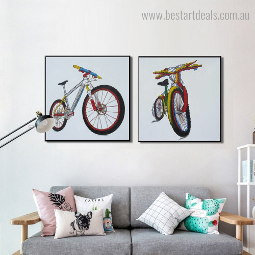 Wonderful Bike Abstract Contemporary Framed Painting Photo Canvas Print for Room Wall Ornament