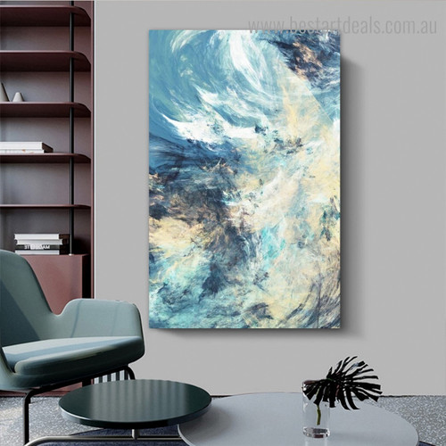 Varicoloured Brush Abstract Modern Framed Portraiture Photo Canvas Print for Room Wall Garnish