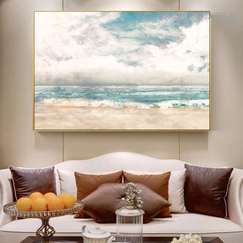 Seascape Scenery Abstract Nature Framed Artwork Image Canvas Print for Room Wall Decoration