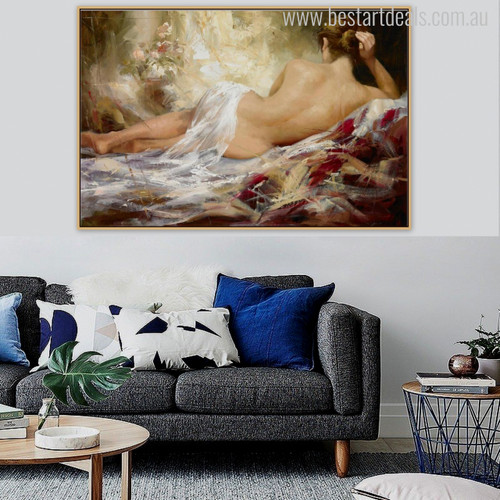 Au Naturel Girl Glorious Watercolor Art Print for Living Room Ideas