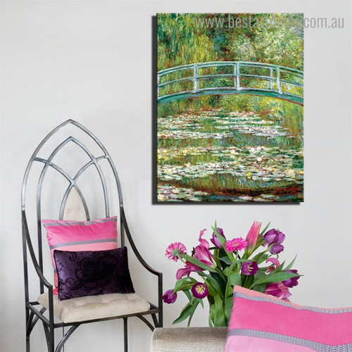 The Japanese Footbridge Monet Landscape Framed Painting Pic Canvas Print for Room Wall Assortment