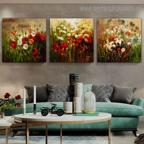 Dapple Floral Worts Impressionist Botanical Framed Artwork Image Canvas Print for Room Wall Onlay