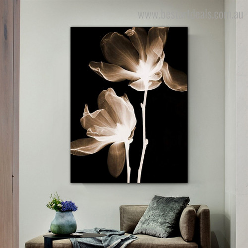 X-ray Blooms Abstract Floral Framed Painting Picture Canvas Print for Room Wall Outfit