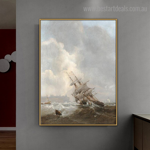 Storm Abstract Landscape Modern Framed Painting Picture Canvas Print for Room Wall Adornment