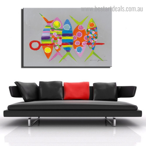 Grill Needle Abstract Animal Framed Painting Picture Canvas Print for Room Wall Ornament