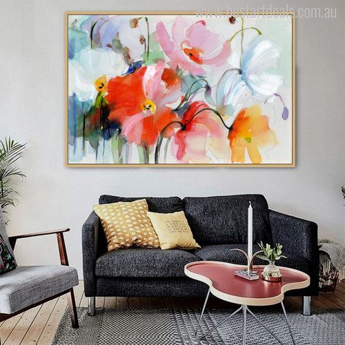 Flashy Poppies Flower Painting Print for Dining Room Wall Decor
