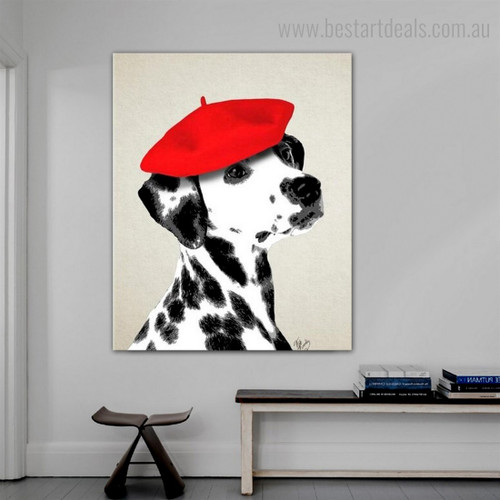 Dalmatian Abstract Animal Framed Painting Image Canvas Print for Room Wall Tracery