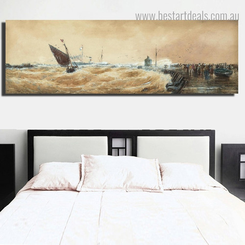 Sailing Seascape Abstract Modern Framed Painting Picture Canvas Print for Room Wall Decoration