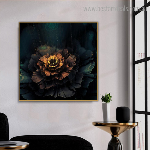 Shiny Blossom Abstract Floral Modern Framed Artwork Portrait Canvas Print for Room Wall Getup