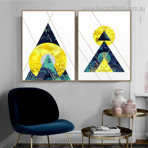 Outright Lines Abstract Geometric Nordic Framed Painting Image Canvas Print for Room Wall Assortment