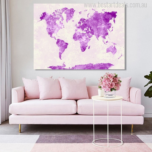 Map Design Painting Print