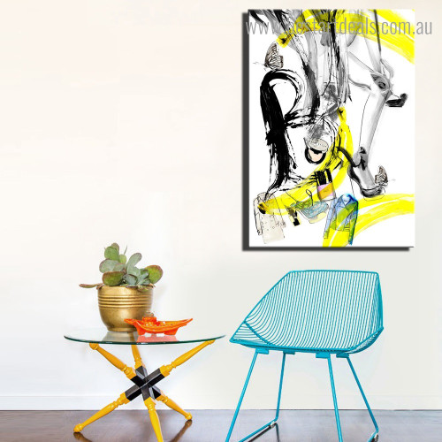 Ladies Sandals Abstract Modern Framed Artwork Image Canvas Print for Room Wall Disposition