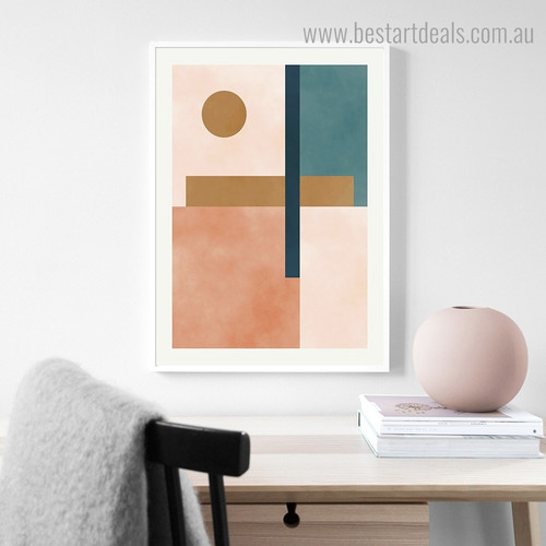 Colorful Bold Lines Abstract Modern Framed Effigy Image Canvas Print for Room Wall Garnish