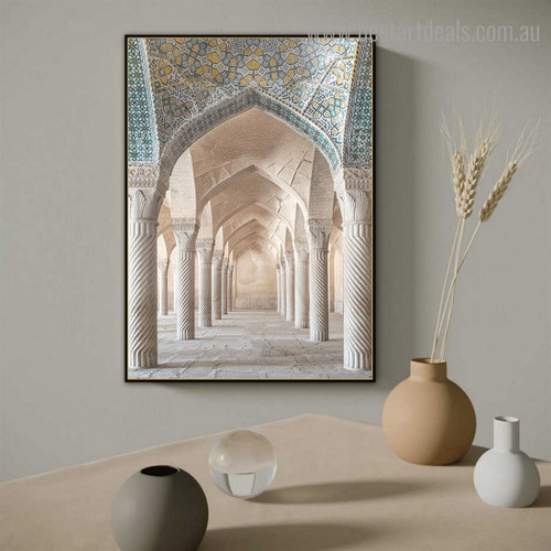 Vakil Mosque Inside Religious Modern Framed Artwork Photograph Canvas Print for Room Wall Outfit