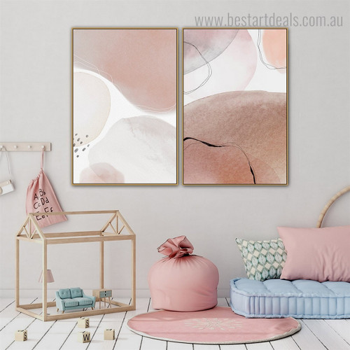 Trait Blemishes Abstract Contemporary Framed Painting Image Canvas Print for Room Wall Disposition