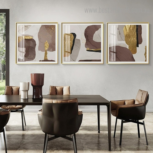 Streaks Dots Abstract Contemporary Framed Artwork Portrait Canvas Print for Room Wall Drape