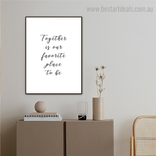 Together Quote Contemporary Framed Painting Image Canvas Print for Room Wall Finery
