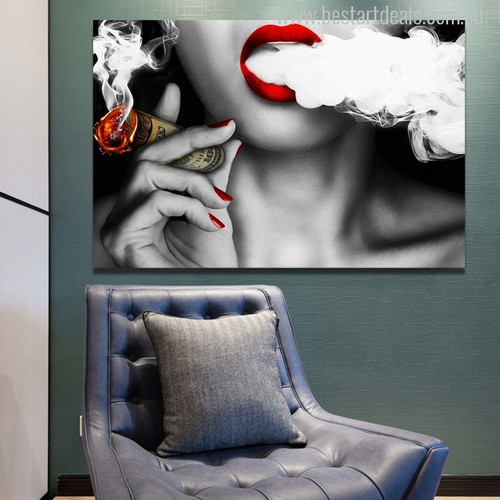 Women Smoke Contemporary Picture Print