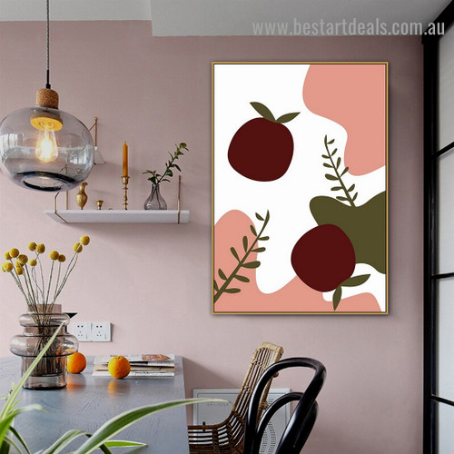 Pippin Fruit Abstract Food and Beverage Modern Framed Painting Photo Canvas Print for Room Wall Molding