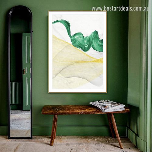 Glided Curves Abstract Modern Framed Painting Image Canvas Print for Room Wall Onlay