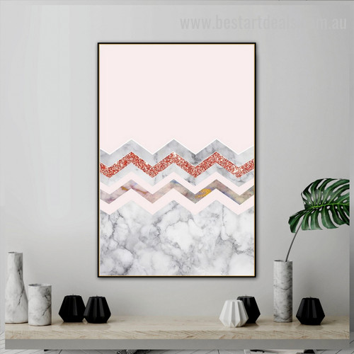 Glittering Waves Abstract Nordic Framed Painting Photo Canvas Print for Room Wall Garniture