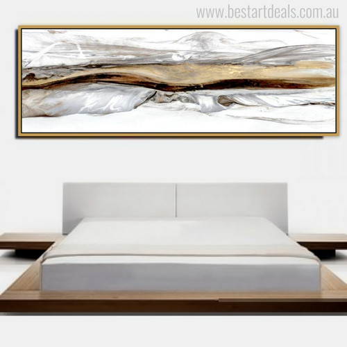 Abstract Mountains Gaudy Colors Recent Watercolor Painting Print for Bedroom Decor
