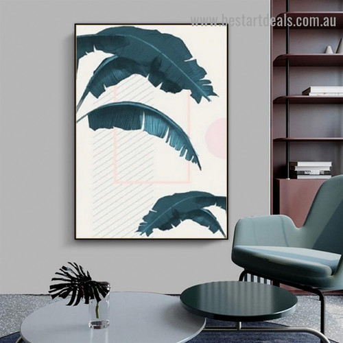 Sago Palm Leaves Botanical Scandinavian Framed Artwork Photo Canvas Print for Room Wall Ornament