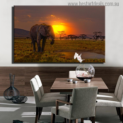 Sundown Africa Modern Landscape Photo Canvas Print