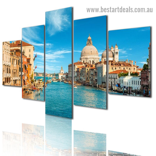 Venice Grand Canal Cityscape Modern Artwork Photo Canvas Print for Room Wall Adornment
