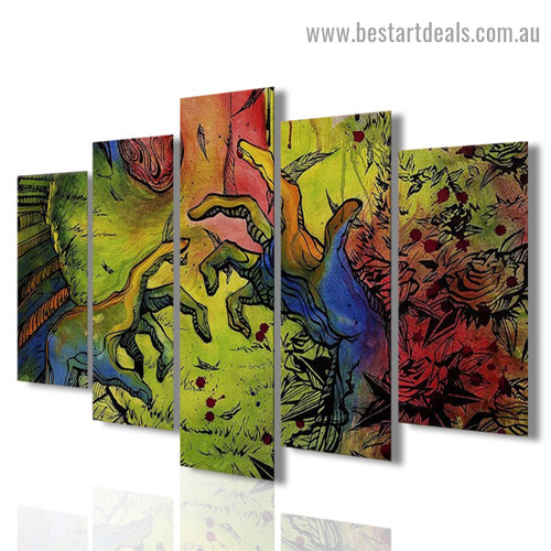 Zombie Hand Abstract Modern Artwork Photo Canvas Print for Room Wall Ornament