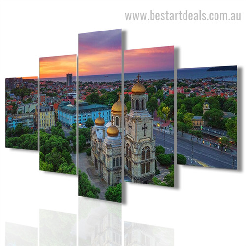 Russian Orthodox Church Religious Cityscape Modern Framed Painting Pic Canvas Print