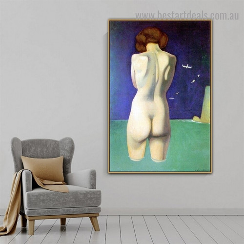 In The Water Félix Edouard Vallotton Nude Landscape Impressionism Artwork Photo Canvas Print for Room Wall Garniture