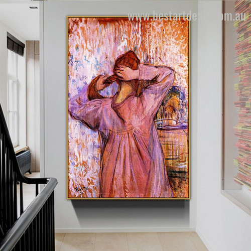 Woman Combing Her Hair Henri De Toulouse Lautrec Figure Impressionism Painting Pic Canvas Print for Room Wall Onlay