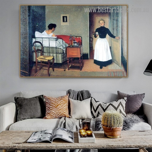 The Sick Girl La Malade1892 Félix Edouard Vallotton Figure Impressionism Portrait Photo Canvas Print for Room Wall Garniture