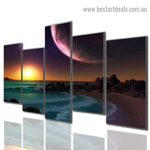 Sunset Dive Nature Landscape Modern Artwork Image Canvas Print for Room Wall Ornament