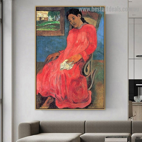 Melancholic Eugène Henri Paul Gauguin Figure Impressionist Artwork Picture Canvas Print for Room Wall Décor