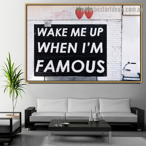 Wake Me up Typography Graffiti Artwork Photo Canvas Print for Room Wall Decoration