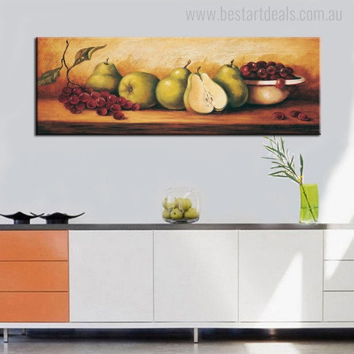 Table Vintage Food and Beverage Painting Portrait Print for Kitchen Wall Outfit