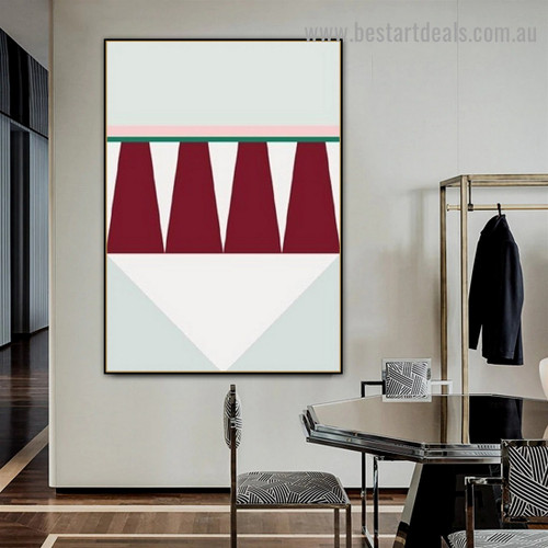 Colorful Trigons Abstract Geometric Modern Framed Artwork Photo Canvas Print for Room Wall Garniture