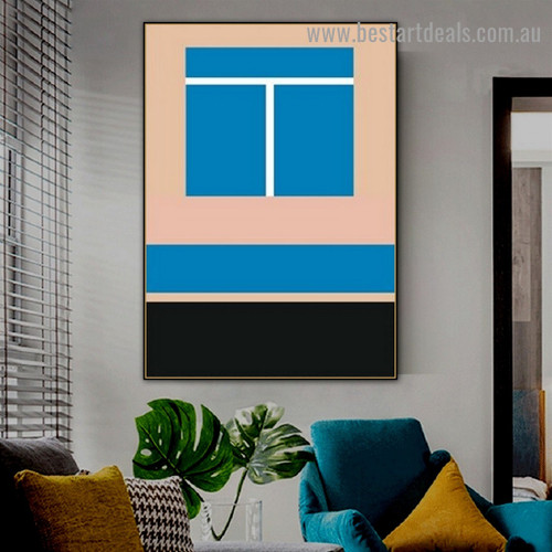 Two Boxes Abstract Geometric Modern Framed Artwork Photo Canvas Print for Room Wall Garnish