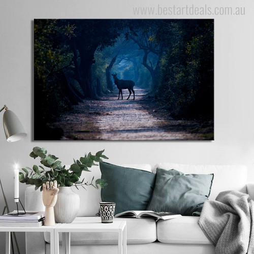 Wild Deer Modern Animal Painting Image Print for Living Room Wall Outfit