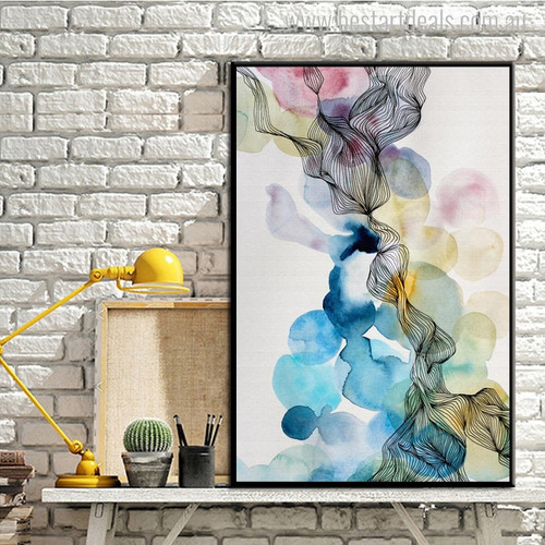 Dark Spots Abstract Modern Watercolor Painting Canvas Print for Room Wall Outfit