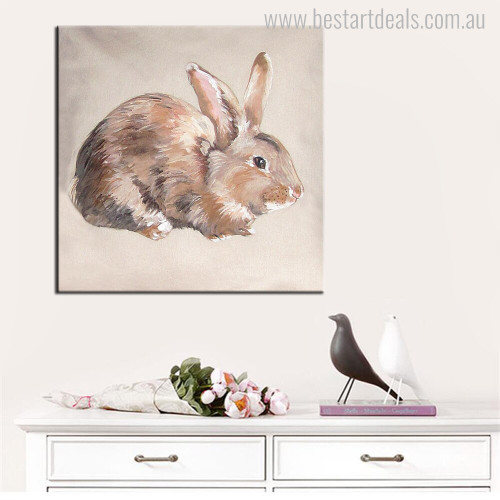 Rabbit Abstract Modern Animal Wall Art Print for Room Wall Drape