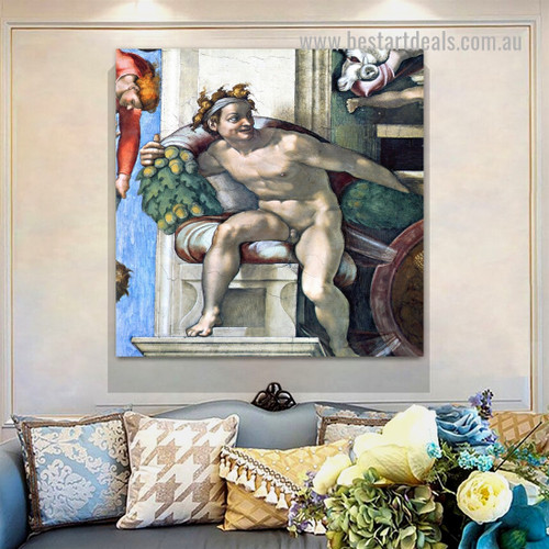 Ignudo Michelangelo High Renaissance Nude Figure Reproduction Artwork Picture Canvas Print for Room Wall Adornment