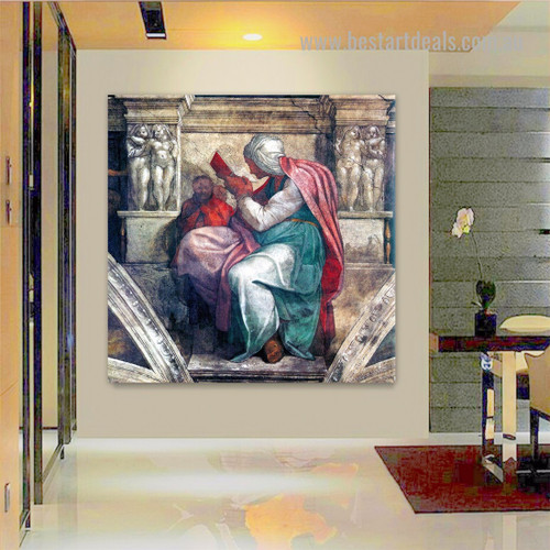 Sistine Chapel Ceiling the Persian Sibyl Michelangelo High Renaissance Figure Reproduction Artwork Picture Canvas Print for Room Wall Decor