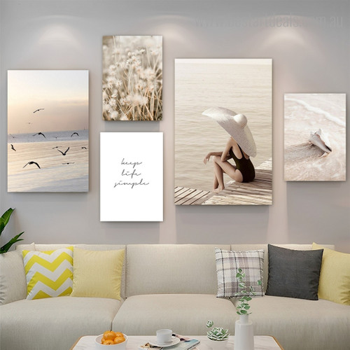 Keep Life Simple Sky Modern Abstract 5 Piece Framed Artwork Set Rolled Quotes Australia Photograph Canvas Print Home Wall Ornament